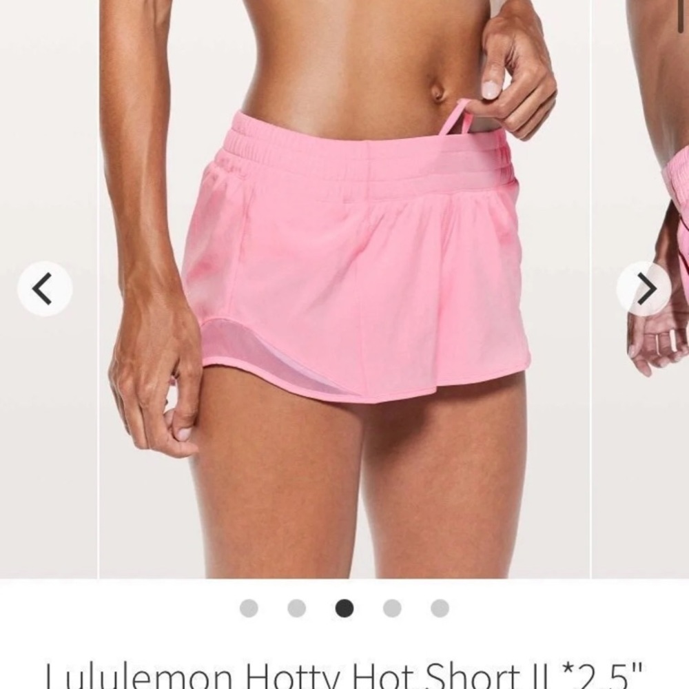 Lululemon Miami Pink Hotty Hot Shorts 4”